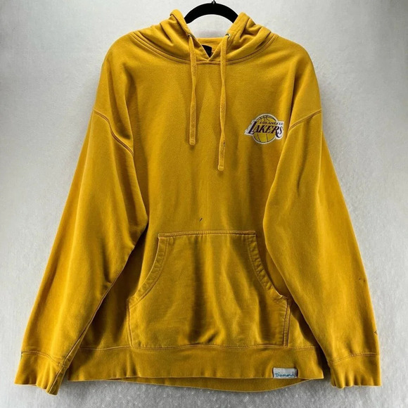 Diamond Supply Co Hoodie Mens XL LA Lakers Space Jam Taz-Mania Sweatshirt Yellow - Picture 2 of 13